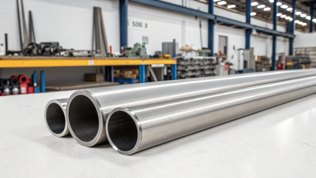 alt text: Close-up of 6061-T6 aluminum tubing with specification label